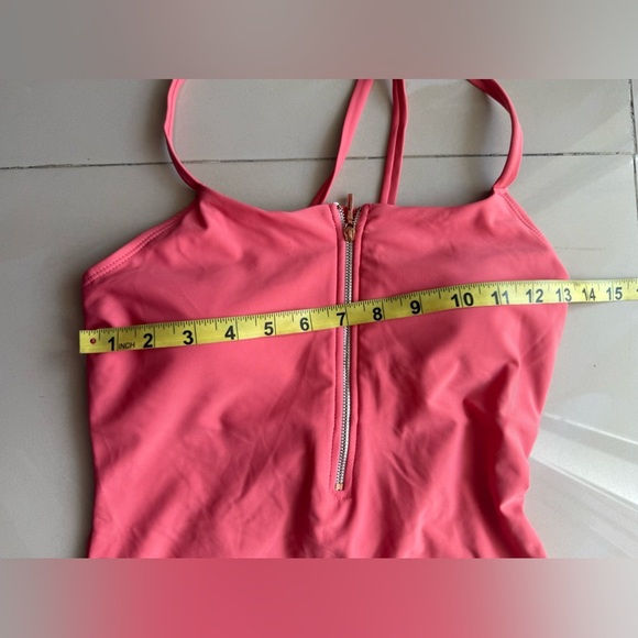 Juicy Couture Orange One Piece Swimsuit - Size L Tie Zipper Comfy Beach Summer - Picture 12 of 16